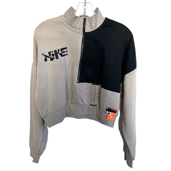 Nike x Eileen Tjan Crop 1/2 Zip Sweatshirt Color Block  Sz M Artist Series NEW - Picture 1 of 8